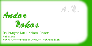 andor mokos business card